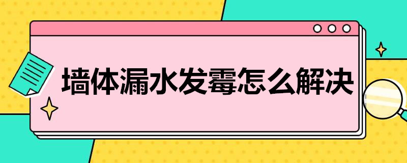 墙体漏水发霉怎么解决 墙体漏水发霉怎么解决